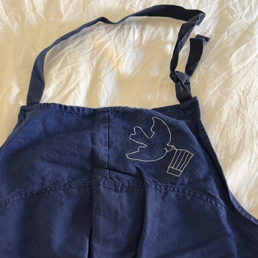 Blue Bragard Apron with Bird Design